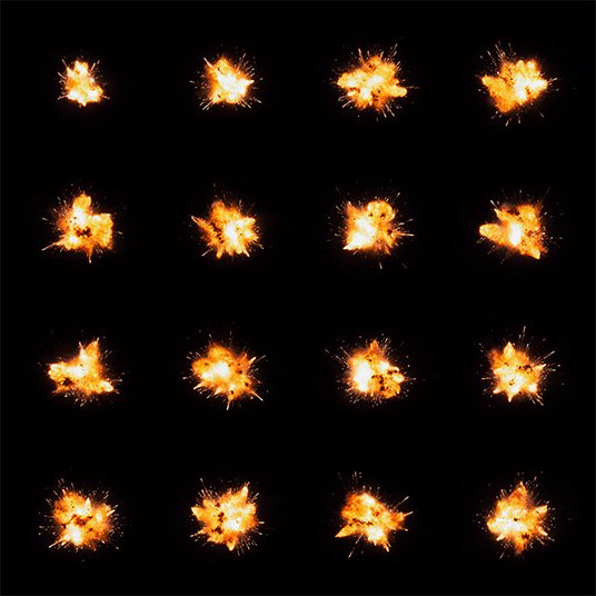 An explosion sheet with its transparency built