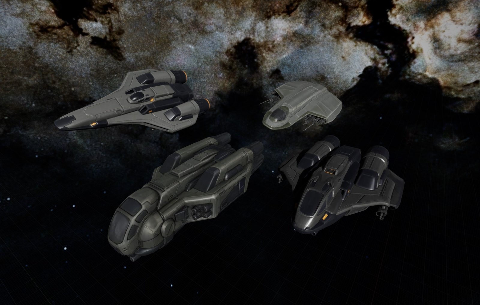 Place Holder: mass models of the four starting ships